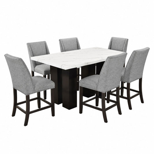 Faust - Adjustable Table Counter Chairs Set 5 Piece Dining Room Sets by New Classic - Walls Furniture & Mattress
