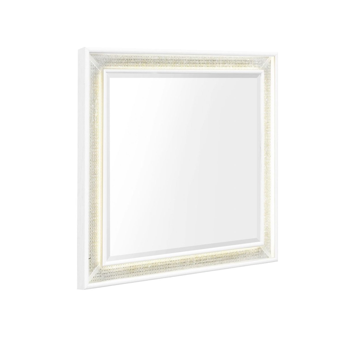 Reflections - Vanity Mirror - Pearl White & Rhinestone Mirrors by Liberty Furniture - Walls Furniture & Mattress