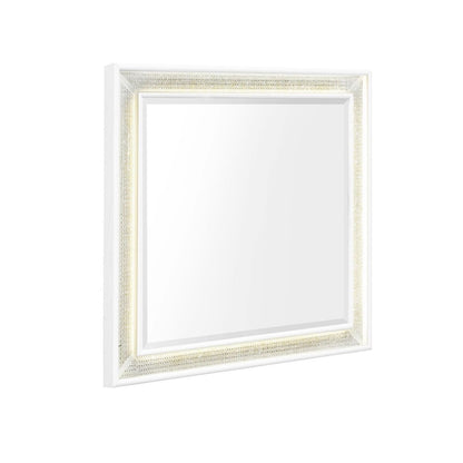 Reflections - Vanity Mirror - Pearl White & Rhinestone Mirrors by Liberty Furniture - Walls Furniture & Mattress
