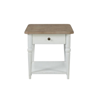 Turnberry Park - Rectangular End Table - Washed White End Tables by Liberty Furniture - Walls Furniture & Mattress