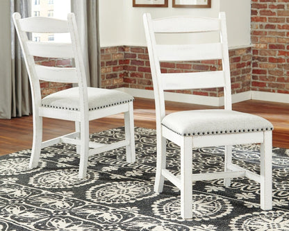 Valebeck - Dining UPH Side Chair (Set of 2) - Beige / White Chair Sets by Signature Design by Ashley® - Walls Furniture & Mattress