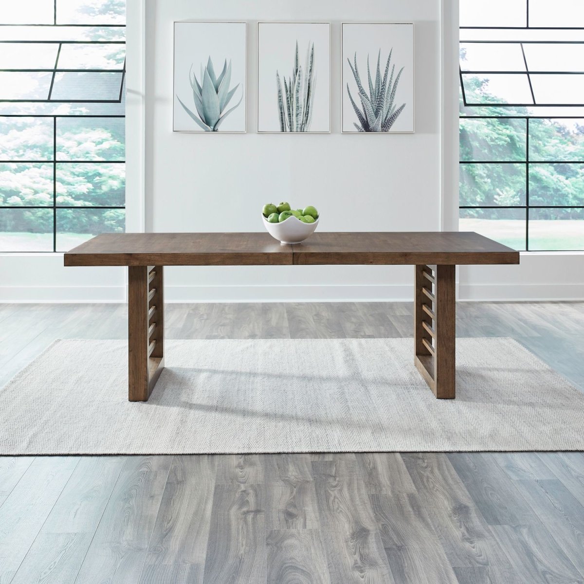 Shaker Lakes - Double Pedestal Table Set - Harvest Brown Dining Tables with Extensions by Liberty Furniture - Walls Furniture & Mattress