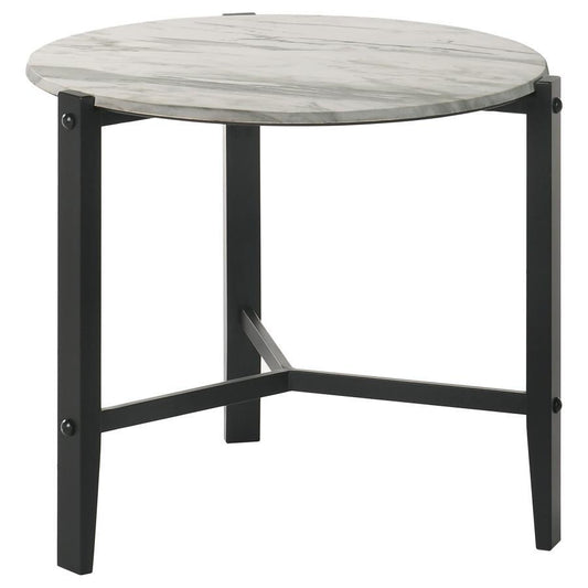 Tandi - Round Faux Marble Table End Tables by CoasterEssence - Walls Furniture & Mattress