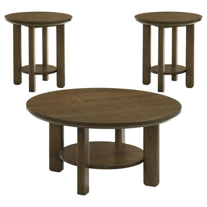 Ottowa - Round Wood Coffee Table Set Table Sets by Coaster Fine Furniture - Walls Furniture & Mattress