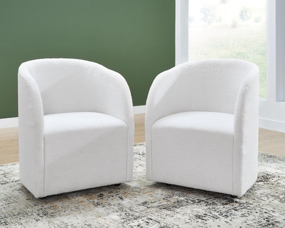 Rowanbeck - Dining Upholstered Arm Chair (Set of 2) - Ivory Chair Sets by Signature Design by Ashley® - Walls Furniture & Mattress