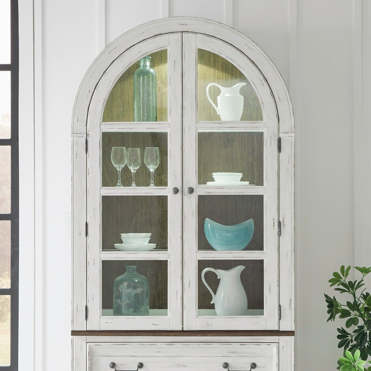 River Place - Curio Hutch - White Hutches by Liberty Furniture - Walls Furniture & Mattress