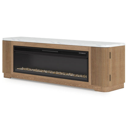 Camdill - 80" TV Stand With Electric Fireplace - Light Brown Fireplace TV Stands by Signature Design by Ashley® - Walls Furniture & Mattress