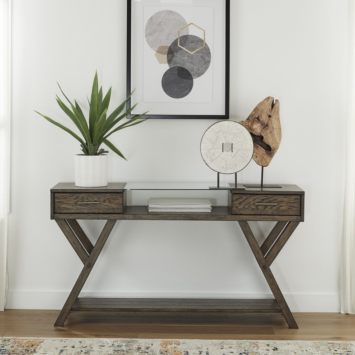 Lennox - Drawer Sofa Table - Dark Brown Sofa Tables by Liberty Furniture - Walls Furniture & Mattress
