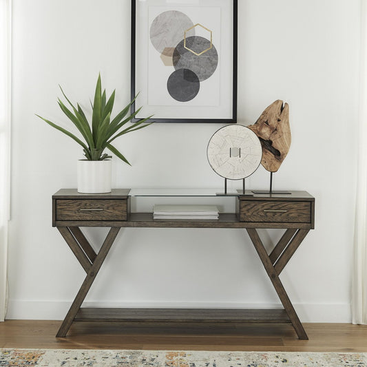 Lennox - Drawer Sofa Table - Dark Brown Sofa Tables by Liberty Furniture - Walls Furniture & Mattress