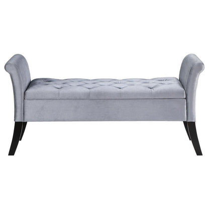 Farrah - Velvet Upholstered Rolled Arm Storage Bench Storage Benches by Coaster Fine Furniture - Walls Furniture & Mattress