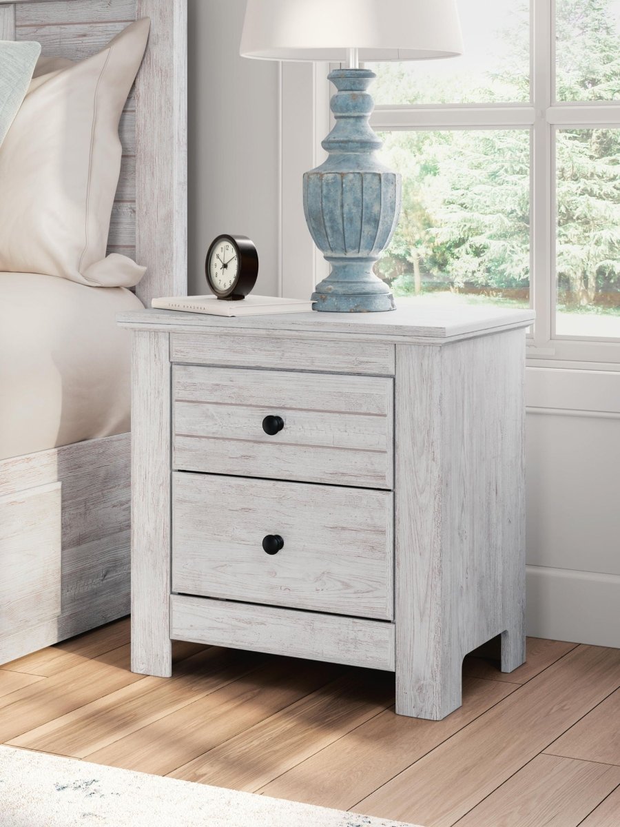 Makidern - Two Drawer Night Stand Nightstands w/ Charging Stations by Signature Design by Ashley® - Walls Furniture & Mattress