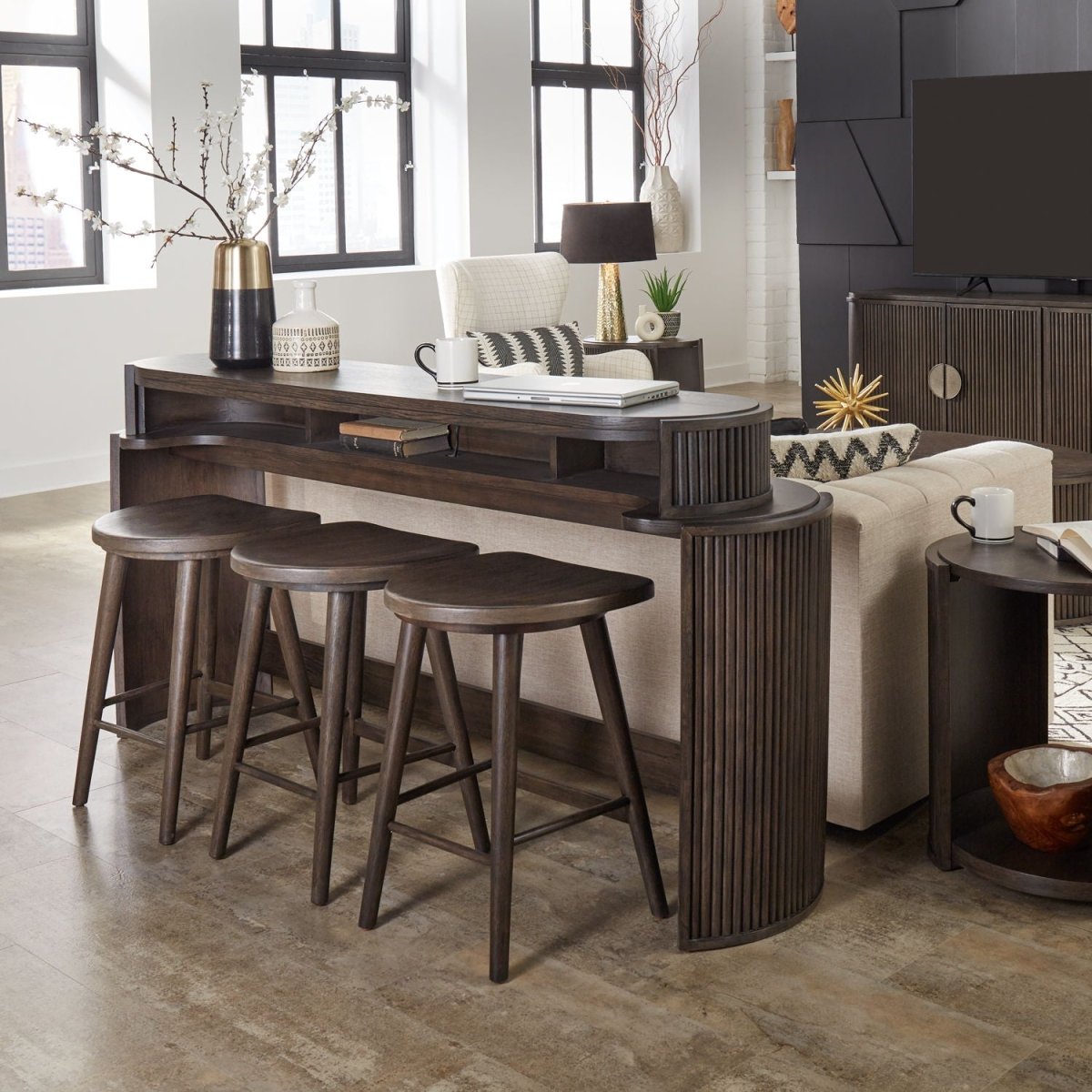 City View - Console Stool (RTA) - Coffee Bean Counter Height (24" - 27") by Liberty Furniture - Walls Furniture & Mattress