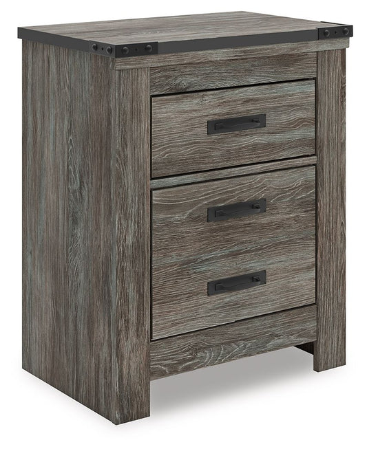 Frandern - Gray - Two Drawer Night Stand Nightstands by Signature Design by Ashley® - Walls Furniture & Mattress