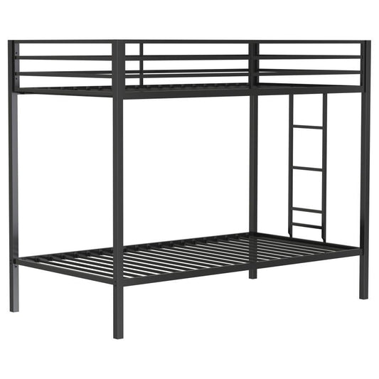 Alevera - Metal Bunk Bed With Ladder Bunk Beds by Coaster Fine Furniture - Walls Furniture & Mattress