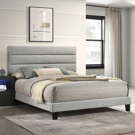 Asher - 6/6 Eastern King Bed - Smoke Upholstered Beds by New Classic - Walls Furniture & Mattress