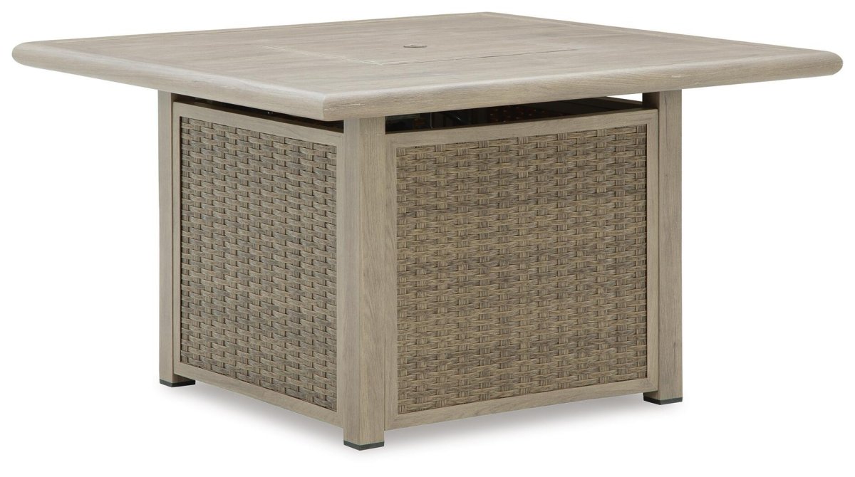 Cliff Trails - Square Fire Pit Table - Beige Fire Pits by Signature Design by Ashley® - Walls Furniture & Mattress