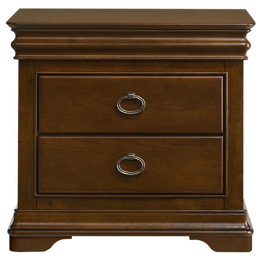 Garland - 3 - Drawer Nightstand Bedside Table - Brown Cherry Accent Nightstands by Coaster Fine Furniture - Walls Furniture & Mattress