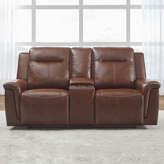 Avery - Loveseat With Console P2 - Cognac Reclining Loveseats by Liberty Furniture - Walls Furniture & Mattress