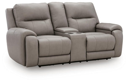 Real Moments - Power Reclining Loveseat With Audio Seating - Ash Reclining Loveseats by Signature Design by Ashley® - Walls Furniture & Mattress