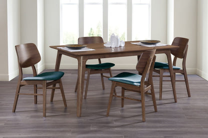 Oscar - 60" Dining Walnut Table Set 5 Piece Dining Room Sets by New Classic - Walls Furniture & Mattress