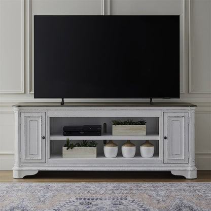 Fireplace TV Consoles - 82" Fireplace TV Console FTS - Brown Fireplace TV Stands by Liberty Furniture - Walls Furniture & Mattress