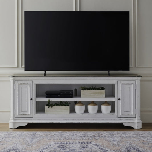 Fireplace TV Consoles - 82" Fireplace TV Console FTS - Brown Fireplace TV Stands by Liberty Furniture - Walls Furniture & Mattress
