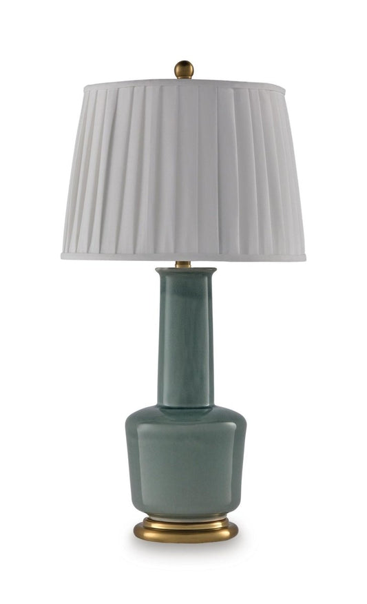 Webbington - Ceramic Table Lamp - Teal / Gold Finish Table Lamps by Signature Design by Ashley® - Walls Furniture & Mattress