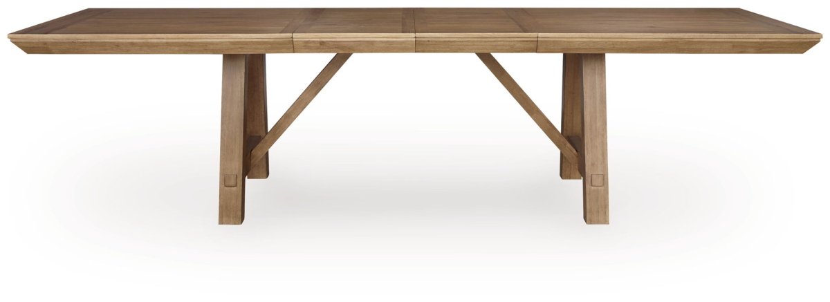 Ridgester - Rectangular Dining Room Extension Table - Light Brown Dining Tables with Extensions by Benchcraft® - Walls Furniture & Mattress