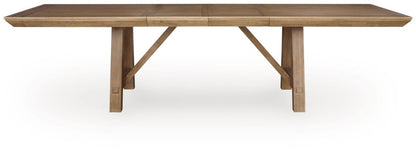 Ridgester - Rectangular Dining Room Extension Table - Light Brown Dining Tables with Extensions by Benchcraft® - Walls Furniture & Mattress