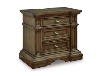 Frantanna - Three Drawer Night Stand - Brown Nightstands w/ Charging Stations by Signature Design by Ashley® - Walls Furniture & Mattress