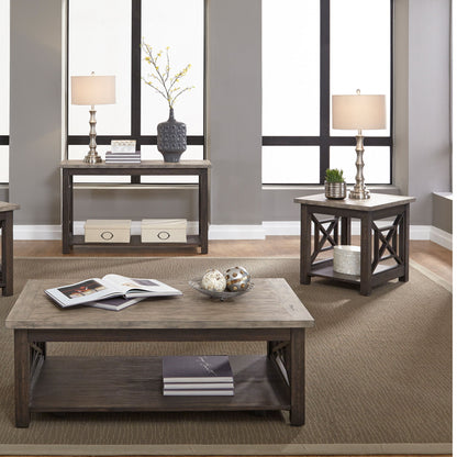Heatherbrook - 3 Piece Table Set (1 Cocktail 2 End Tables) - Black