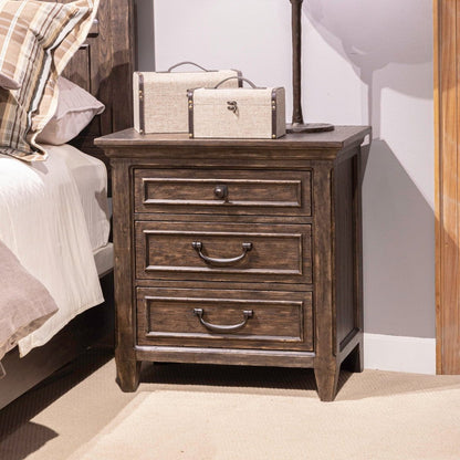 Paradise Valley - Nightstand With Charging Station - Dark Brown Nightstands w/ Charging Stations by Liberty Furniture - Walls Furniture & Mattress
