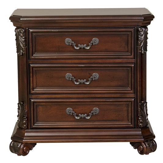 Messina Estates - 3 Drawer Nightstand - Dark Brown Accent Nightstands by Liberty Furniture - Walls Furniture & Mattress