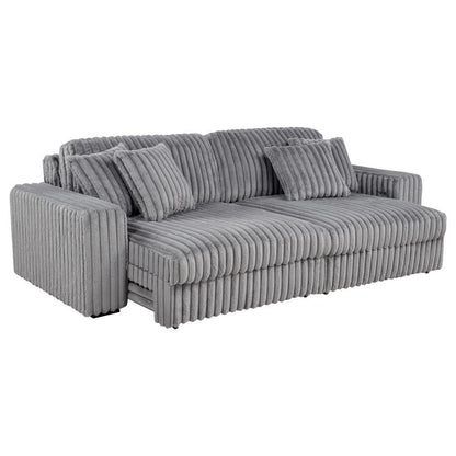 Jacana - Corduroy Upholstered Dual Power Chaise Sofa Reclining Sectionals by Coaster Fine Furniture - Walls Furniture & Mattress