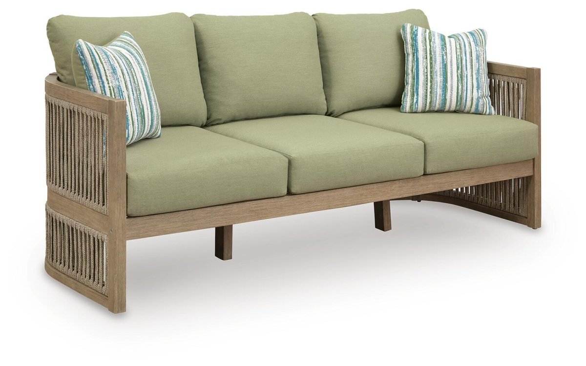 Serena Shores - Sofa With Cushion - Beige / Green Sofas by Signature Design by Ashley® - Walls Furniture & Mattress