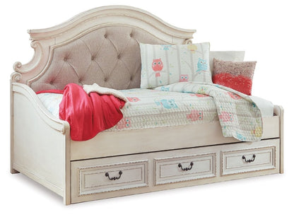 Realyn - Twin Day Bed With Storage - Chipped White Daybeds by Signature Design by Ashley® - Walls Furniture & Mattress