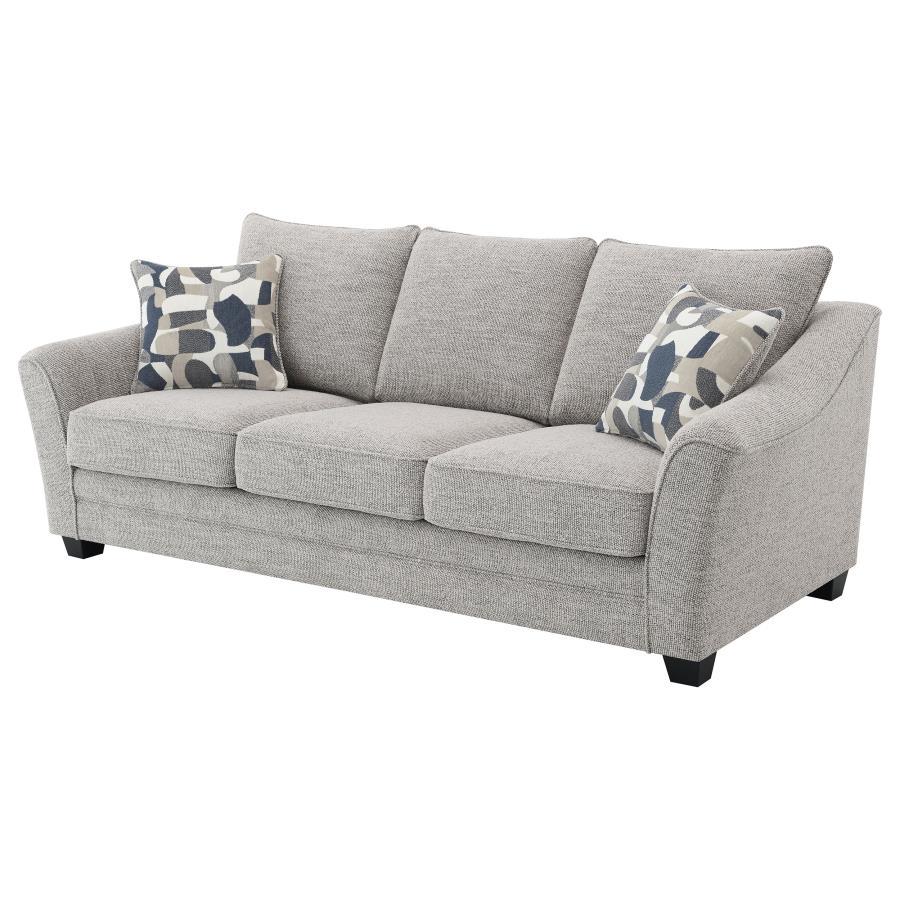 Tomkins - Boucle Upholstered Sofa - Light Gray Stationary Sofas by Coaster Fine Furniture - Walls Furniture & Mattress