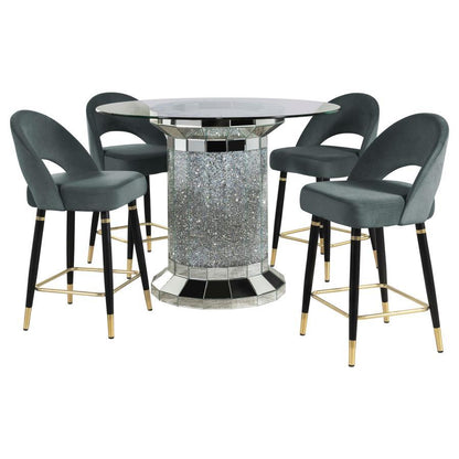 Ellie - Mirrored Counter Height Dining Table Set 5 Piece Dining Room Sets by CoasterElevations - Walls Furniture & Mattress