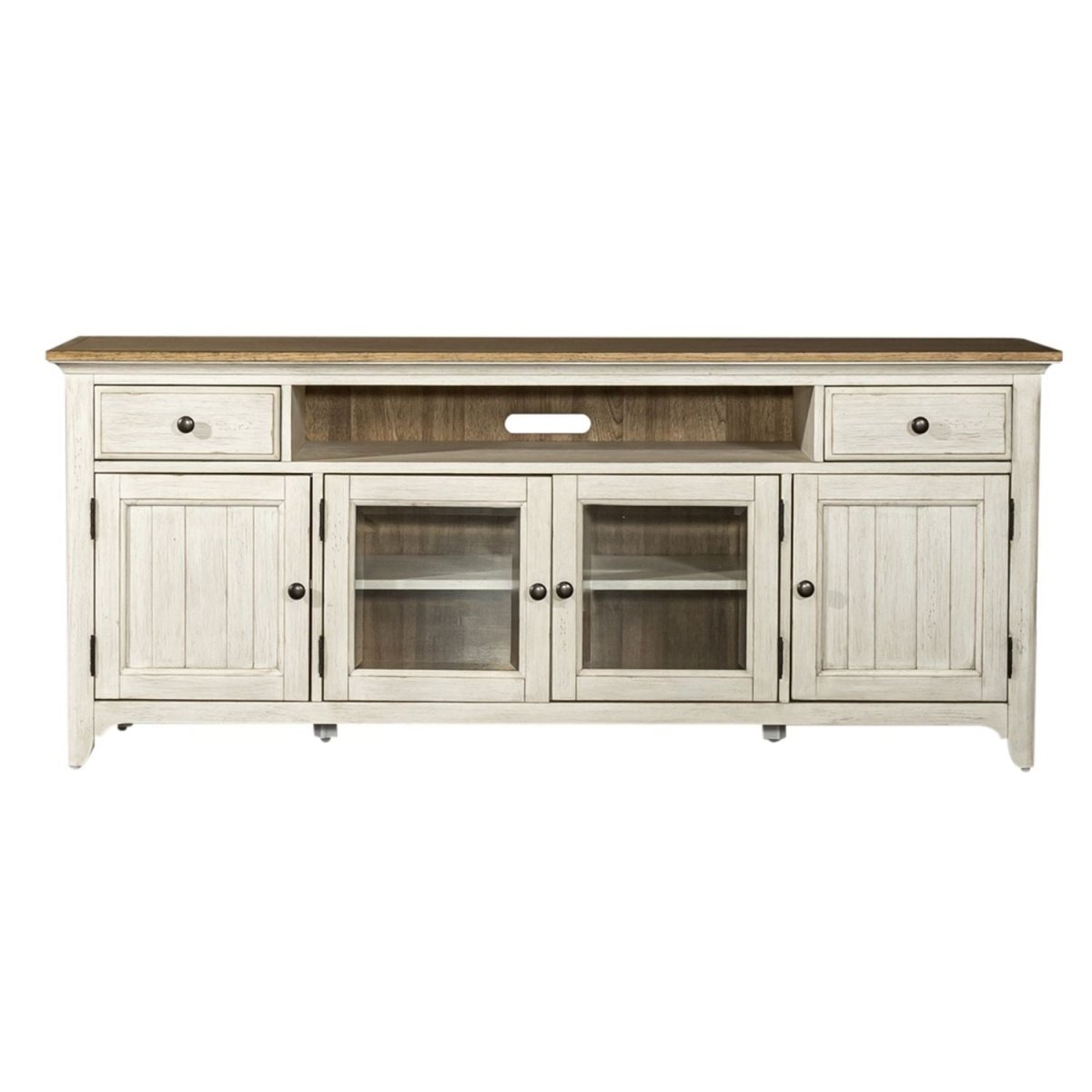 Farmhouse Reimagined - Entertainment 72" TV Stand - White TV Stands by Liberty Furniture - Walls Furniture & Mattress