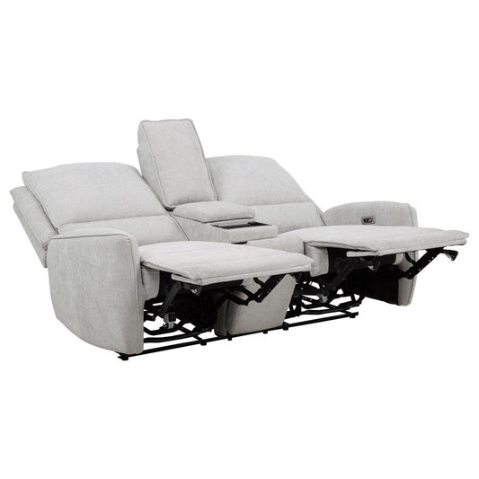 Sylmar - Chenille Upholstered Power Reclining Loveseat - Dove Gray Reclining Loveseats by Coaster Fine Furniture - Walls Furniture & Mattress