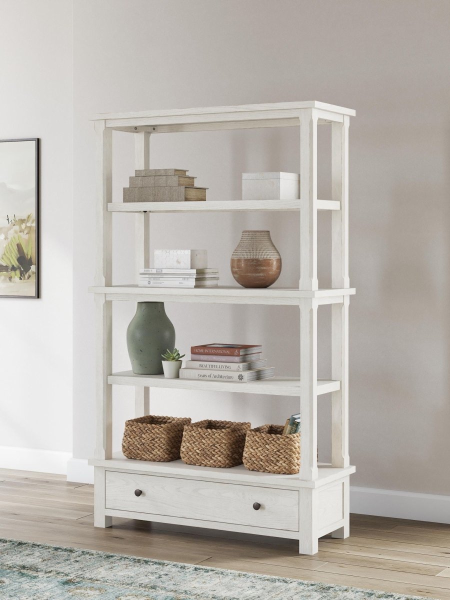 Robbinsdale - Bookcase - Antique White Standard Bookcases by Signature Design by Ashley® - Walls Furniture & Mattress