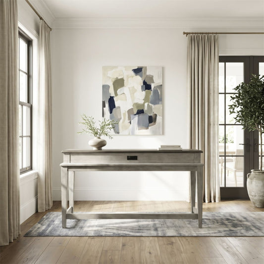 Heartland - Console Bar Table - Antique White / Tobacco Tops Console Tables by Liberty Furniture - Walls Furniture & Mattress
