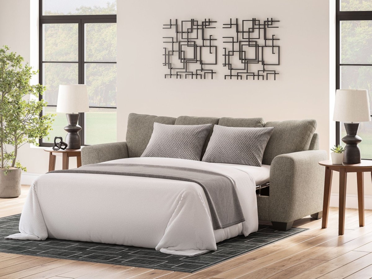 Triston - Peaks - Queen Sofa Sleeper - Suede Sleeper Sofas by Benchcraft® - Walls Furniture & Mattress