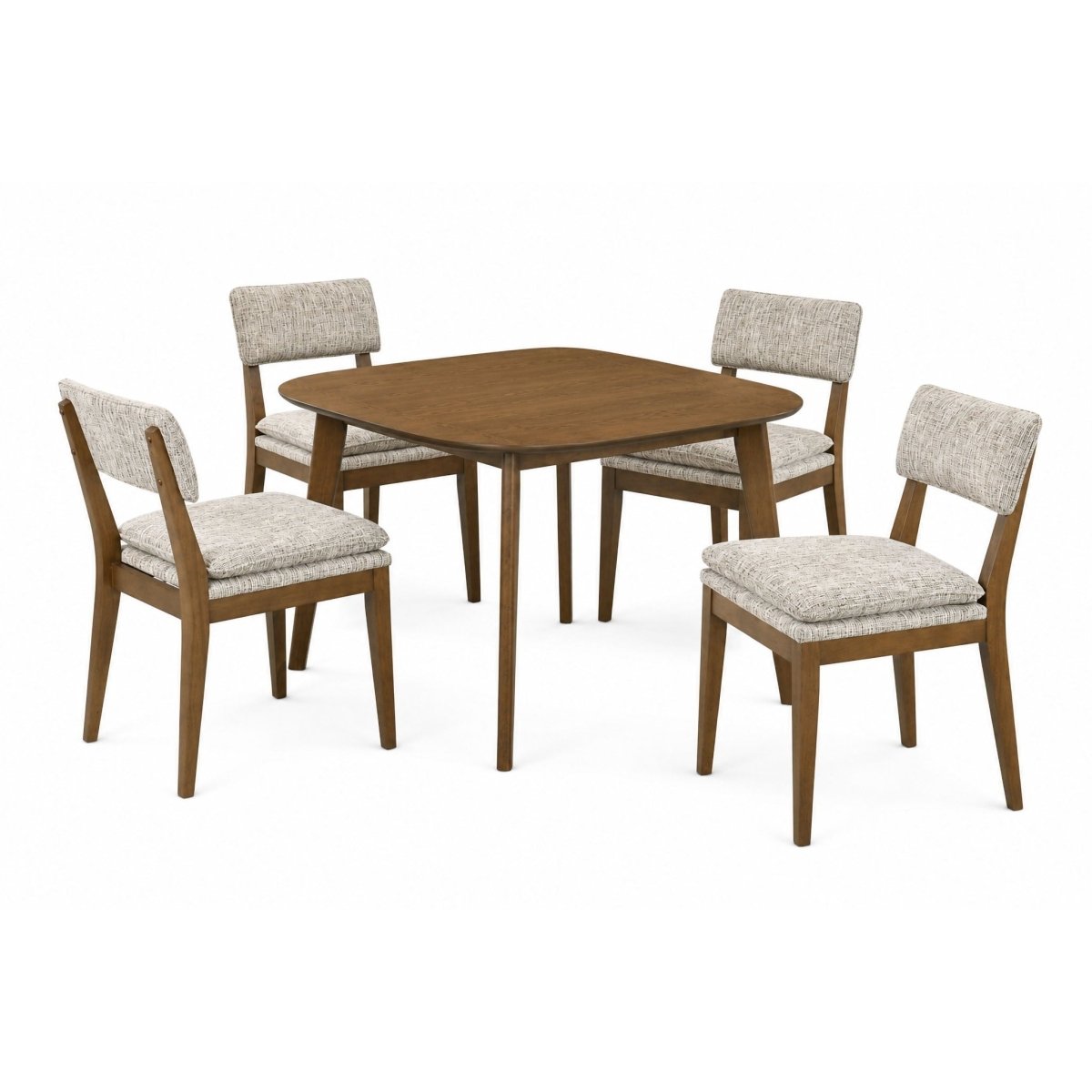 Miller - 39" Square Dining Table With 4 Side Chairs - Walnut 5 Piece Dining Room Sets by New Classic - Walls Furniture & Mattress