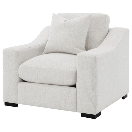 Ashlyn - Fabric Upholstered Track Arm Accent Chair - Sand Arm Chairs by Coaster Fine Furniture - Walls Furniture & Mattress