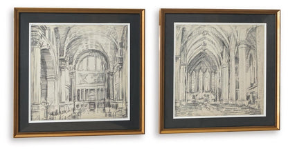 Downyard - Wall Art Set (Set of 2) - Black / Beige Framed Print Sets by Signature Design by Ashley® - Walls Furniture & Mattress