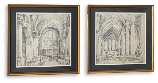 Downyard - Wall Art Set (Set of 2) - Black / Beige Framed Print Sets by Signature Design by Ashley® - Walls Furniture & Mattress