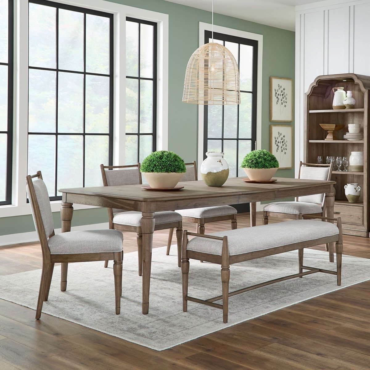 Hickory Grove - Rectangular Table Set With Upholstered Chairs 5 Piece Dining Room Sets by Liberty Furniture - Walls Furniture & Mattress
