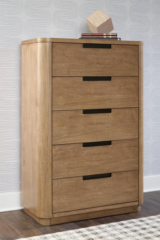 Pamaria - Five Drawer Chest - Light Brown Accent Chests by Signature Design by Ashley® - Walls Furniture & Mattress