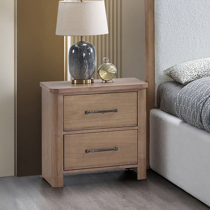 Anika - 2 Drawer Nightstand - Natural / Brown Accent Nightstands by New Classic - Walls Furniture & Mattress